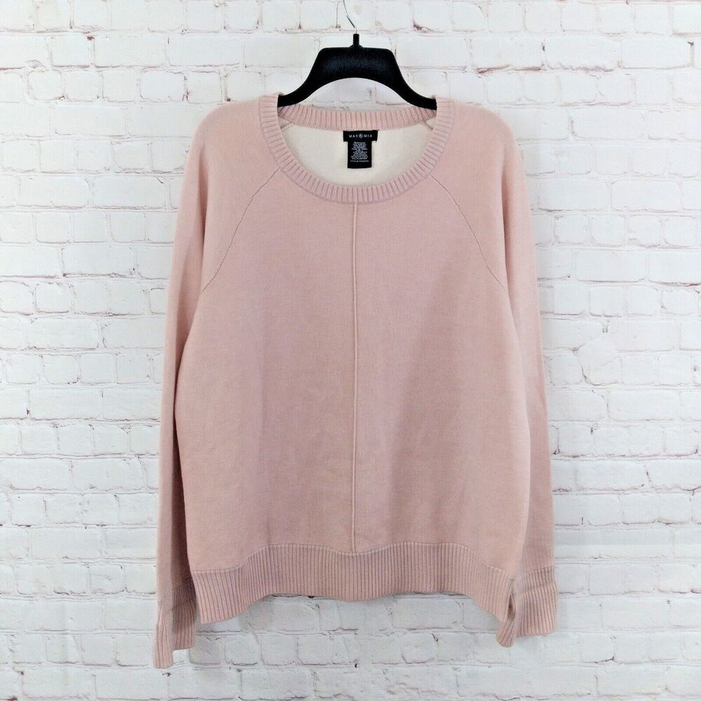 Max & Mia Sweater Womens Large Pink Long Sleeve Crew Neck Pullover Sweatshirt